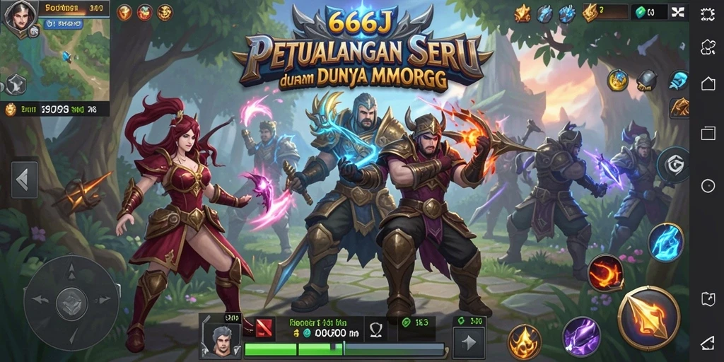 Tangkapan layar menunjukkan aksi seru dalam permainan MMORPG 666J.