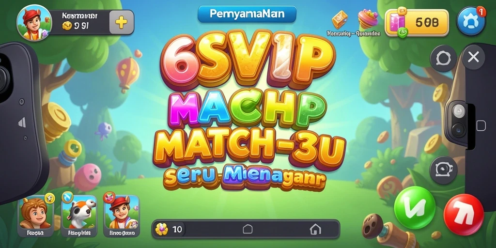 Screenshot dari gameplay seru 6SVIP Match-3.