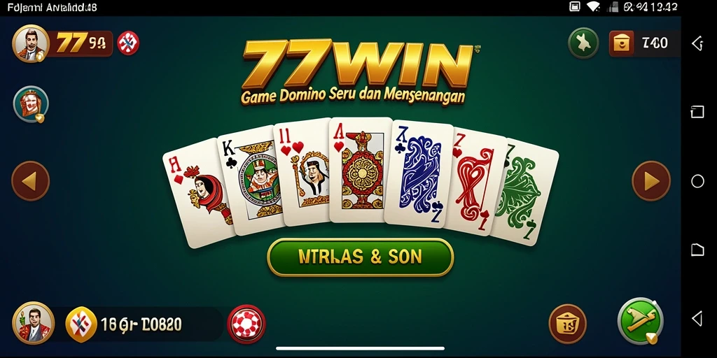 Tampilan gameplay Domino yang seru dan interaktif di 77WIN.