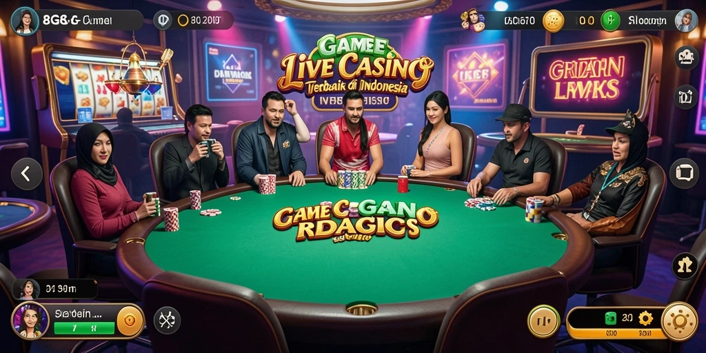Tampilan grafis menarik dari permainan Live Casino 8G8G.