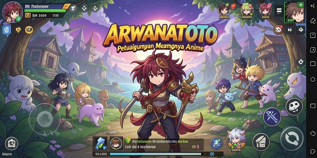 Tampilan aksi menarik dalam gameplay ARWANATOTO yang penuh warna.