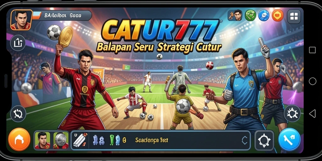 Tampilan gameplay balapan yang seru di CATUR777.