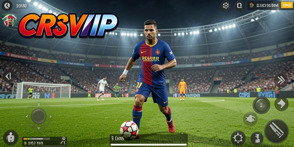 Tampilan gameplay CR7VIP dengan grafis menakjubkan dan aksi yang realistis.