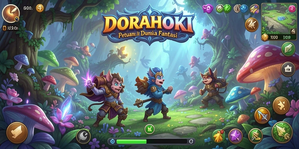 Tampilan menarik dari gameplay DORAHOKI yang penuh petualangan.