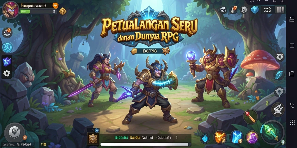 Screenshot utama ID6788 menampilkan karakter yang sedang bertarung di arena RPG.