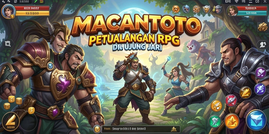 Tampilan gameplay <strong>MACANTOTO</strong> yang menampilkan aksi petualangan RPG yang seru.