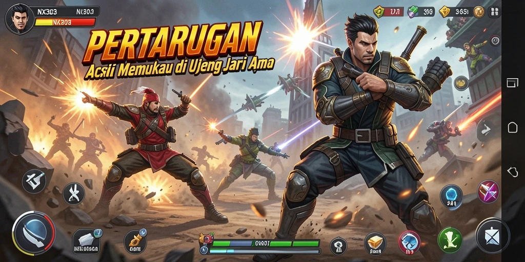 Tampilan gameplay NX303 yang mendebarkan dan penuh aksi.