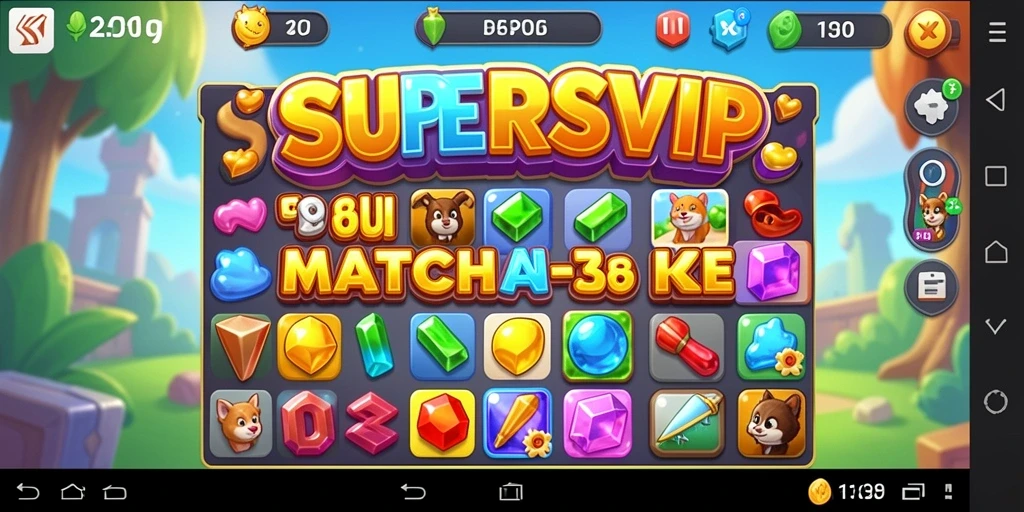 Tampilan gameplay SUPERSVIP yang seru dan penuh warna.